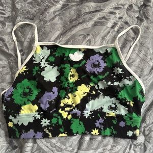 Adidas Cotton Floral Crop Top (Size L)